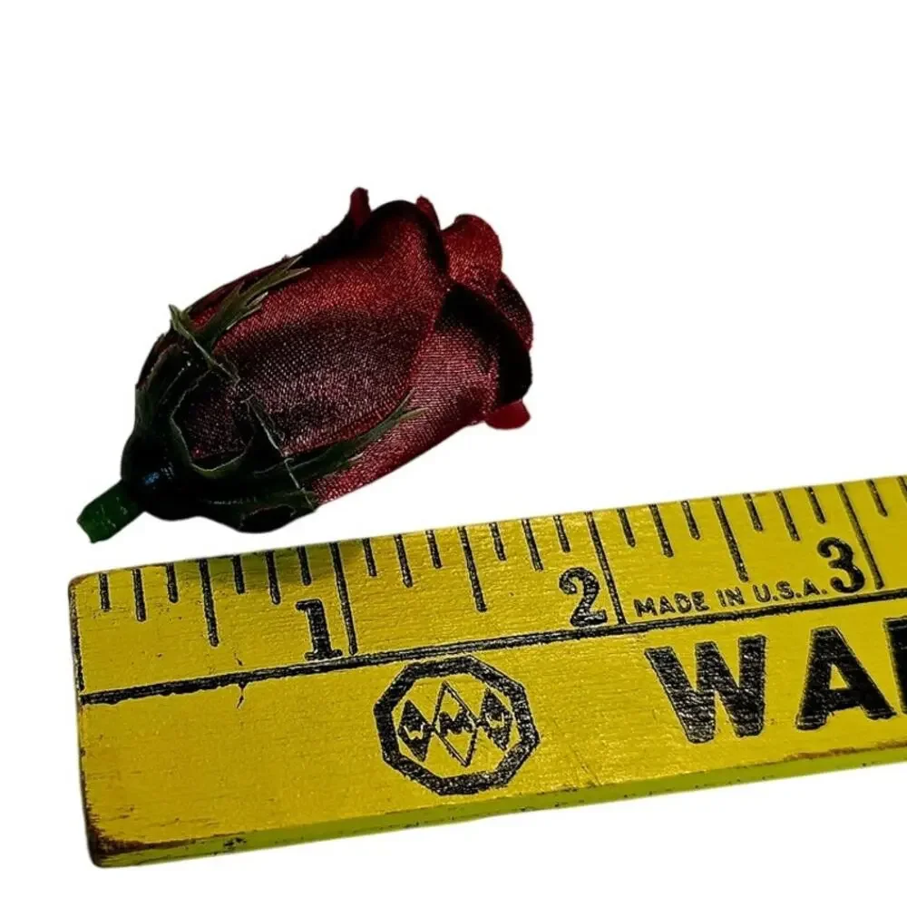 50 Burgundy Red Satin Rose Buds Stemless Wedding Floral Craft DIY 2 inch Flowers